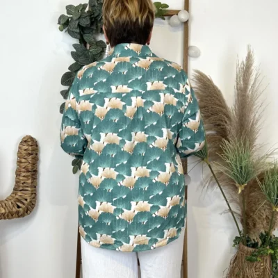 L576- Chemisier Maëlle Gingko (T40-T48) - vert-celadon - 48