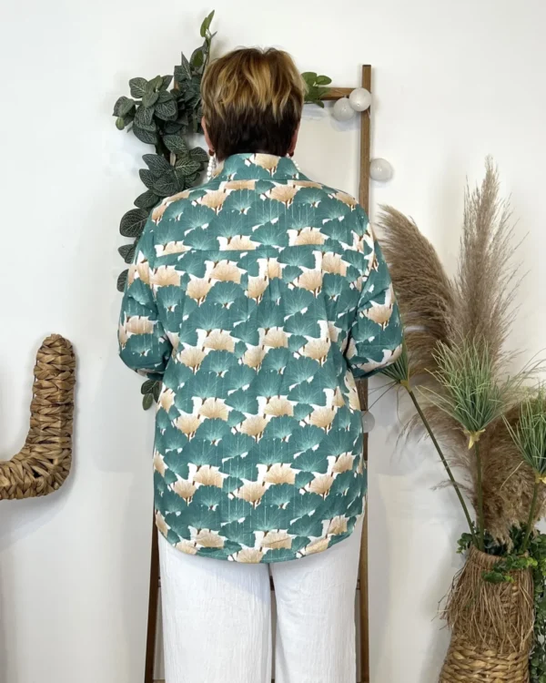 L576- Chemisier Maëlle Gingko (T40-T48) - vert-celadon - 48