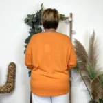 Pull femme manches chauve-souris « Jolies Formes » - orange - taille-unique-grande-taille