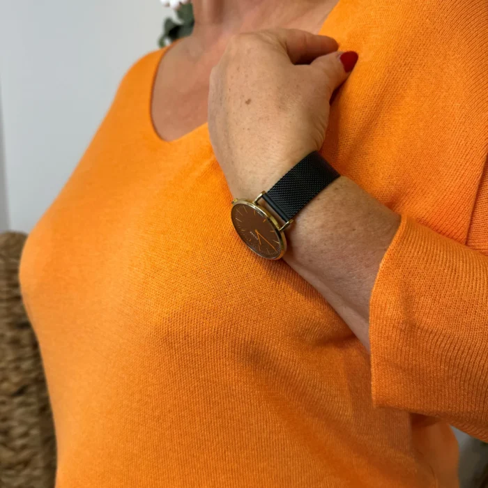 Pull femme manches chauve-souris « Jolies Formes » - orange - taille-unique-grande-taille