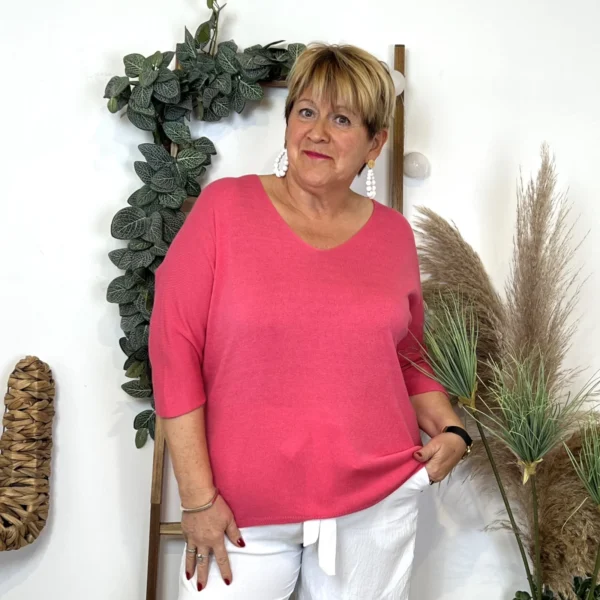 Z145.- Pull léger Emporium (Gt) - fuchsia - taille-unique-grande-taille