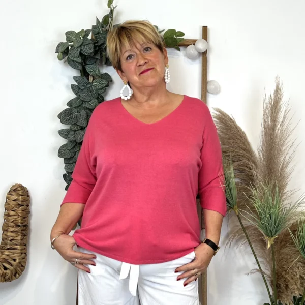 Z145.- Pull léger Emporium (Gt) - fuchsia - taille-unique-grande-taille