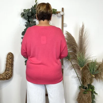 Z145.- Pull léger Emporium (Gt) - fuchsia - taille-unique-grande-taille