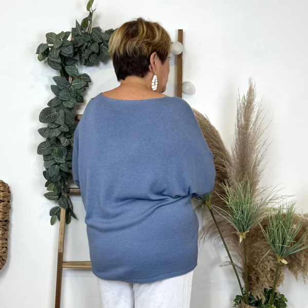 Z145.- Pull léger Emporium (Gt) - bleu-jeans - taille-unique-grande-taille