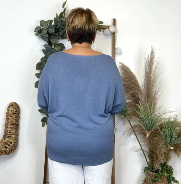 Z145.- Pull léger Emporium (Gt) - bleu-jeans - taille-unique-grande-taille