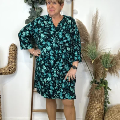 L625- Robe- Chemise "Coline" - noir - 46