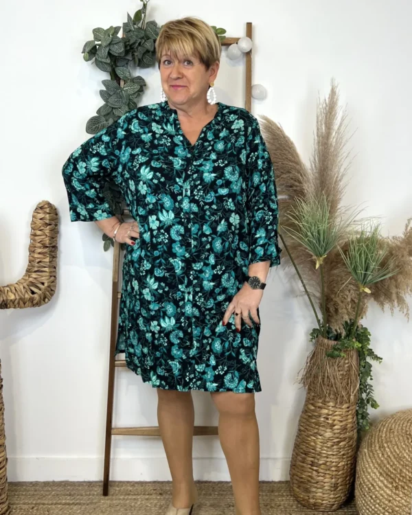 L625- Robe- Chemise "Coline" - noir - 46