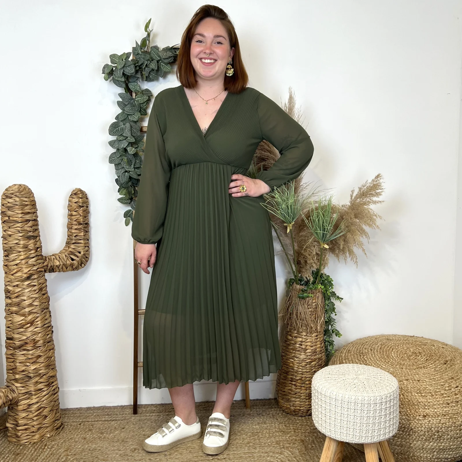 K941- Robe Longue "C'Mélodie" (Gt) - kaki - taille-unique-grande-taille