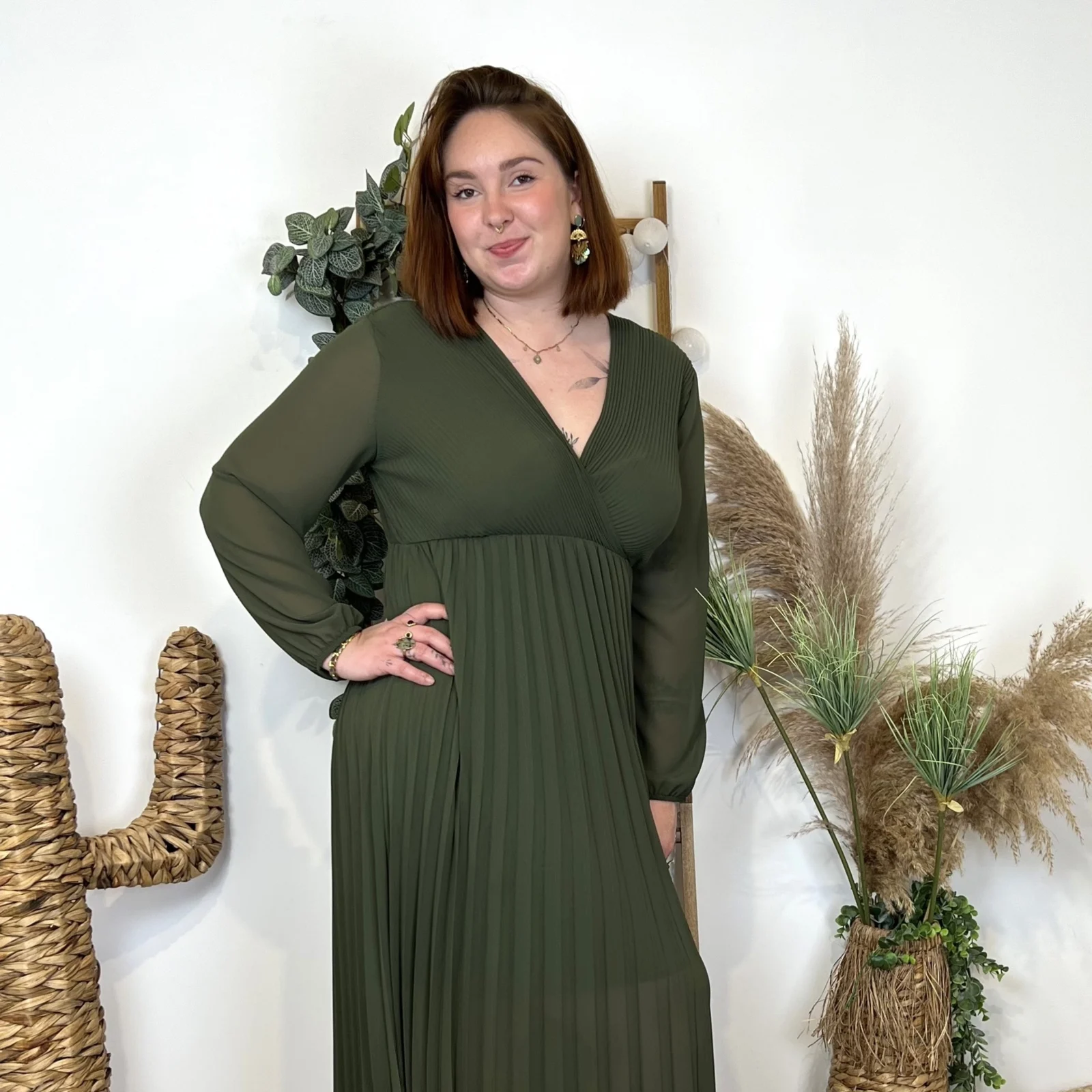 K941- Robe Longue "C'Mélodie" (Gt) - kaki - taille-unique-grande-taille