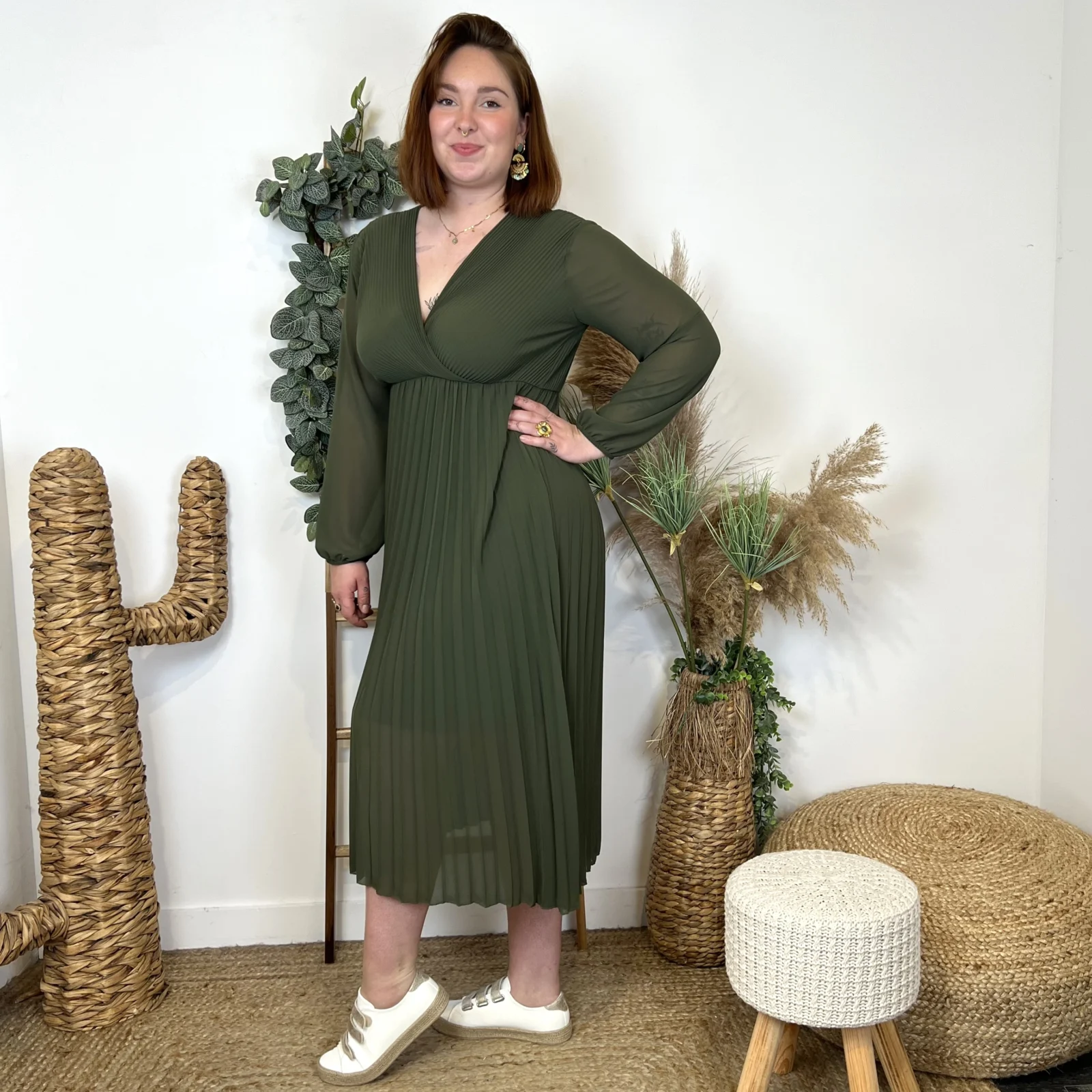 K941- Robe Longue "C'Mélodie" (Gt) - kaki - taille-unique-grande-taille