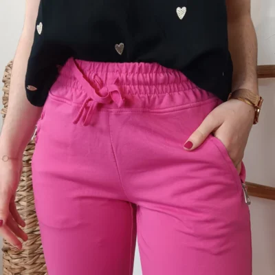 L738- Jogging 2 poches - fuchsia - 44