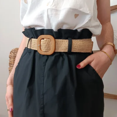 L699- Jupe stretch unie (Tu) 🇮🇹 - noir - taille-unique