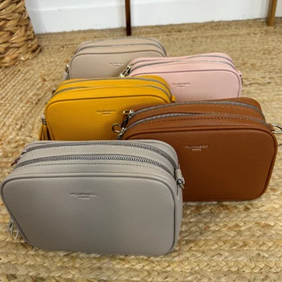 P428- Sac Flora&Co 2 Zips - camel - taille-unique