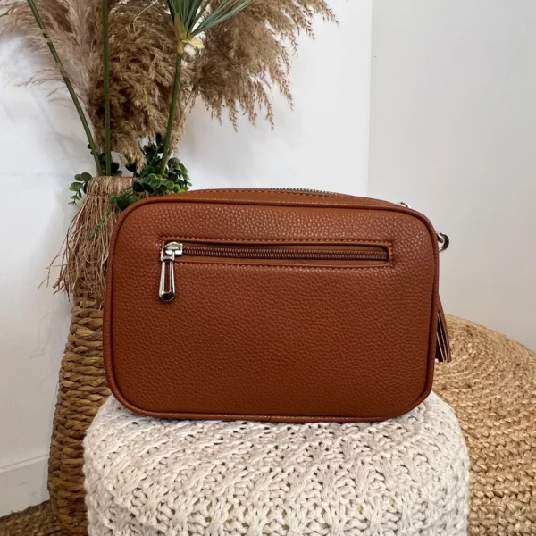 P428- Sac Flora&Co 2 Zips - camel - taille-unique