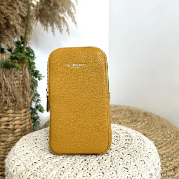 P461- Pochette Téléphone Flora&Co - moutarde - sans-taille