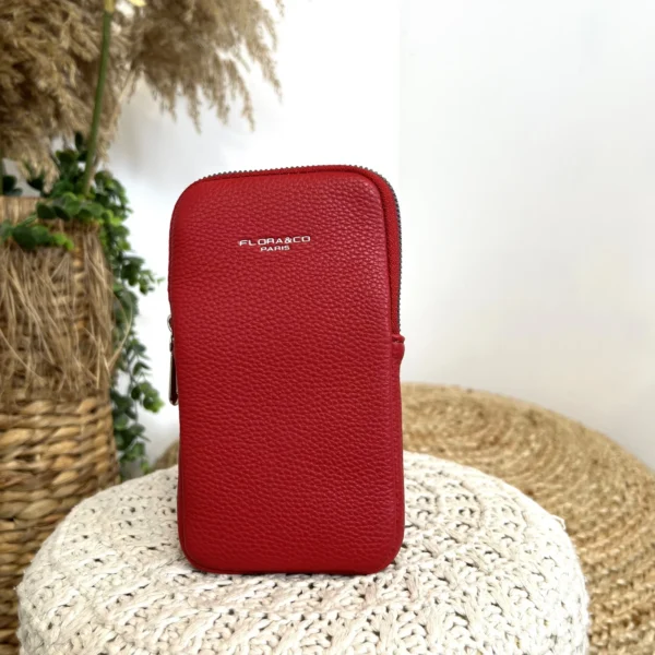 P461- Pochette Téléphone Flora&Co - rouge - sans-taille