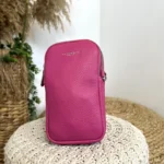 Pochette Téléphone double zip Flora & Co - fuchsia - sans-taille