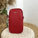 Pochette Téléphone double zip Flora & Co - rouge - sans-taille