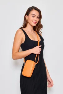 Pochette Téléphone double zip Flora & Co - orange - sans-taille