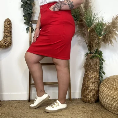 Z161- Jupe Voggo Teintée (T42-T50) - rouge - 50