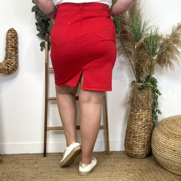 Z161- Jupe Voggo Teintée (T42-T50) - rouge - 50