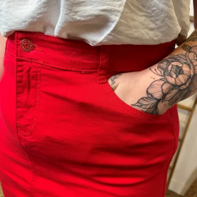 Z161- Jupe Voggo Teintée (T42-T50) - rouge - 50