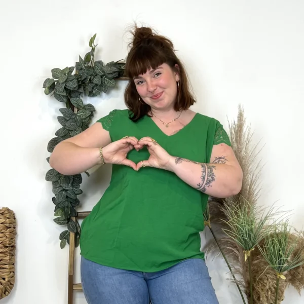 L584- Blouse unie Christy (T44-T52) - vert-bresil - 52