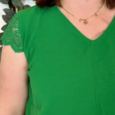 L584- Blouse unie Christy (T44-T52) - vert-bresil - 52