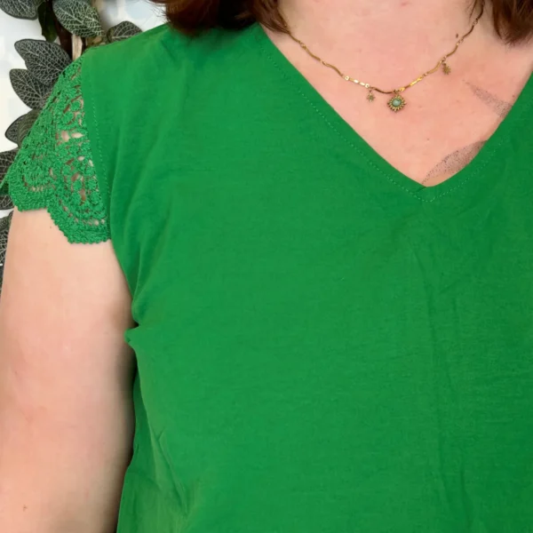 L584- Blouse unie Christy (T44-T52) - vert-bresil - 52