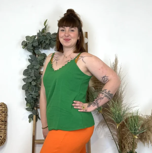 K947- Débardeur Christy (T44-T52) - vert-bresil - 52