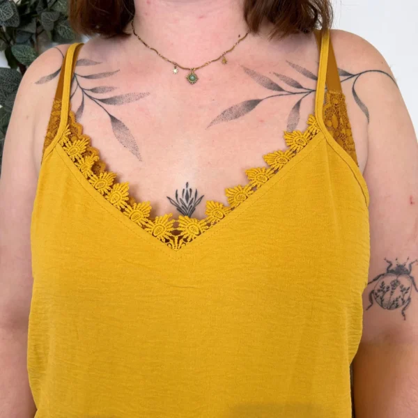 K947- Débardeur Christy (T44-T52) - moutarde - 52