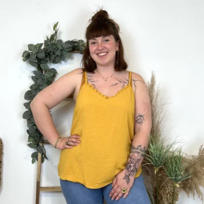 K947- Débardeur Christy (T44-T52) - moutarde - 52