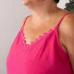 Débardeur femme uni à dentelle CHRISTY T44-T52 - fuchsia - 54