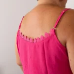 Débardeur femme uni à dentelle CHRISTY T44-T52 - fuchsia - 54