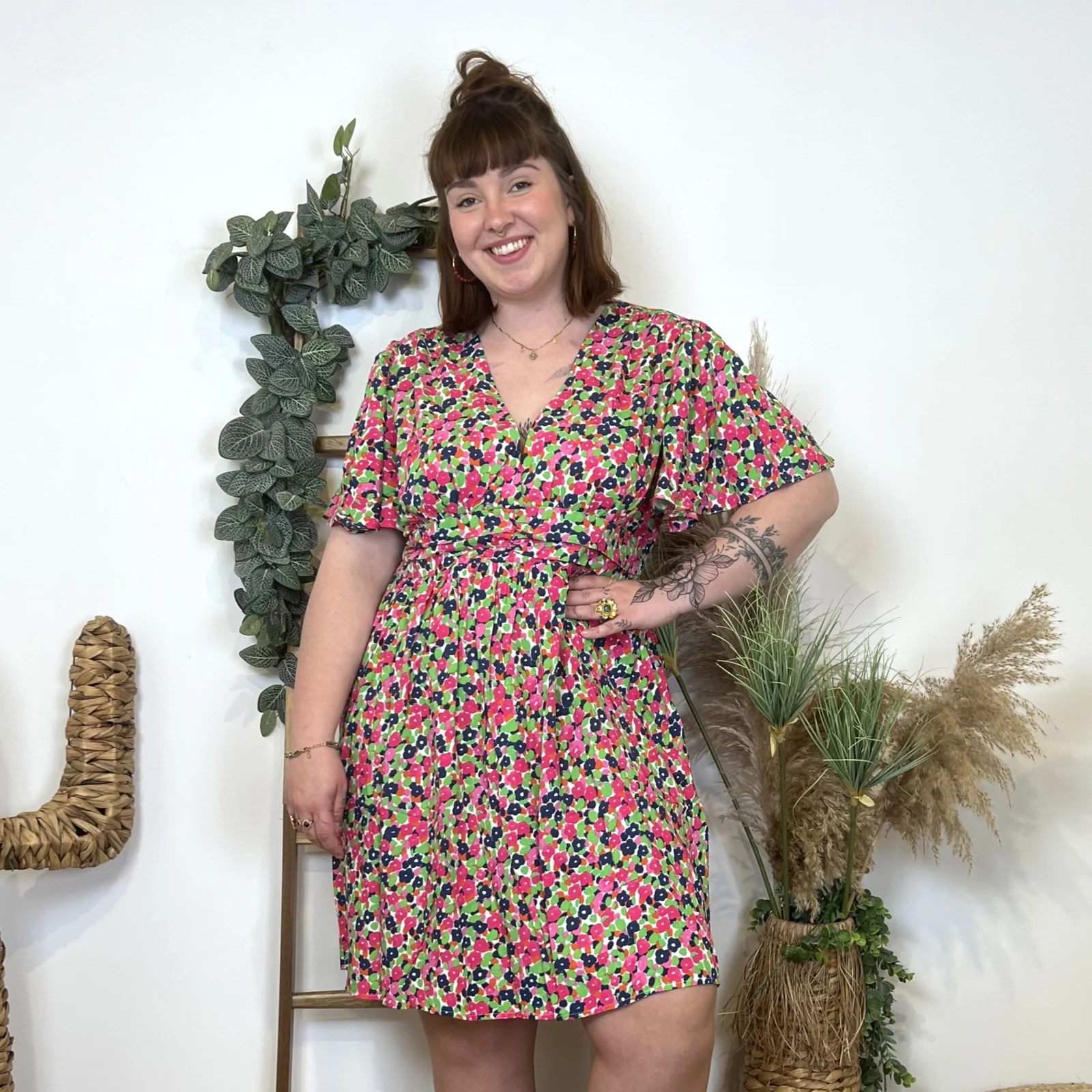 L199- Robe voilage By.One (T40-T48) - fuchsia - 48