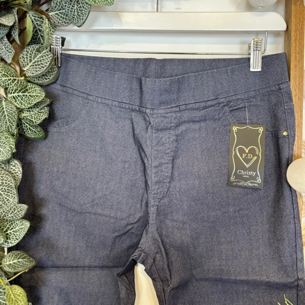 R281- Pantacourt Christy (T42-T52) - denim - 52