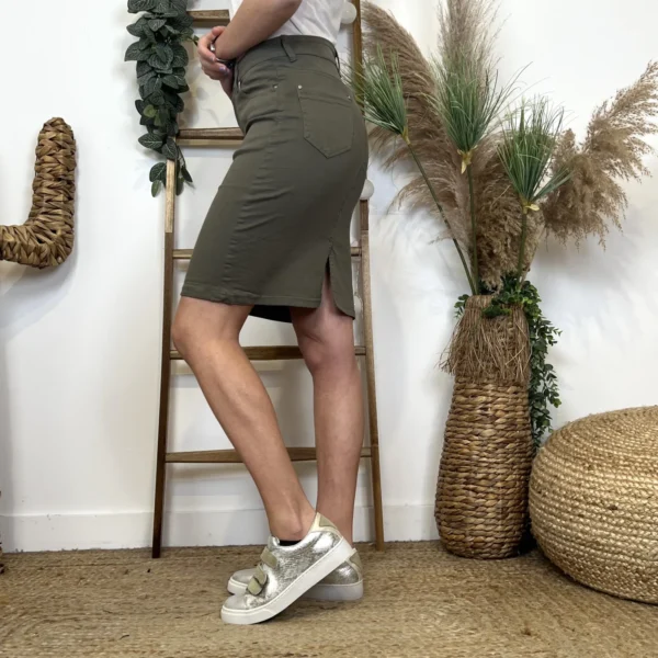 L730- Jupe jean Voggo (T36-T44) - kaki - 44