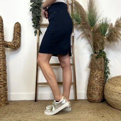 L730- Jupe jean Voggo (T36-T44) - marine - 44