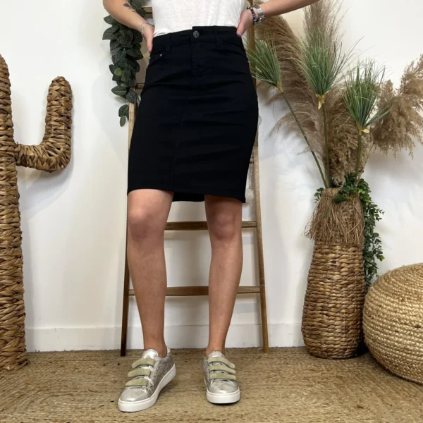 L730- Jupe jean Voggo (T36-T44) - noir - 44