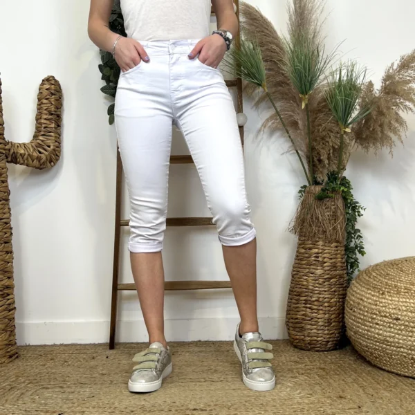 O611- Pantacourt Voggo (T36-T44) - blanc - 44