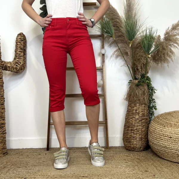 O613- Pantacourt Voggo (T36-T44) - rouge - 44