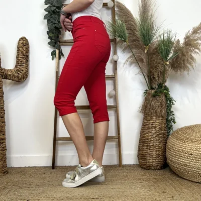 O613- Pantacourt Voggo (T36-T44) - rouge - 44