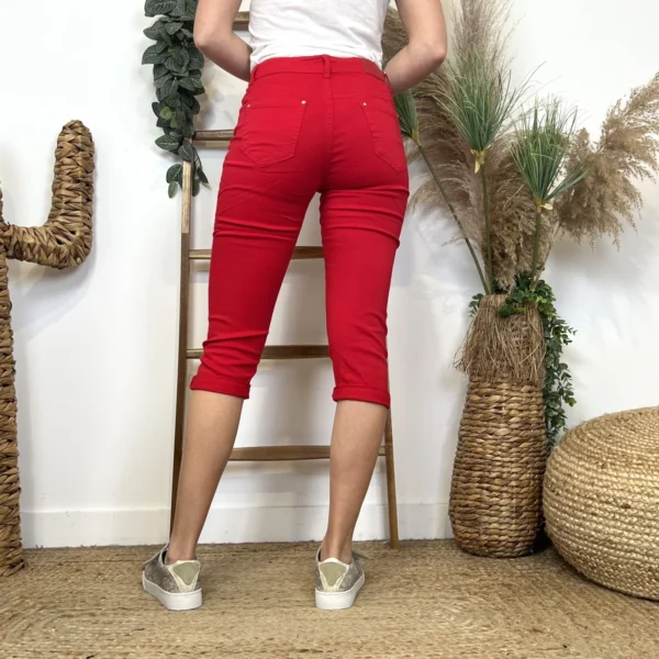 O613- Pantacourt Voggo (T36-T44) - rouge - 44