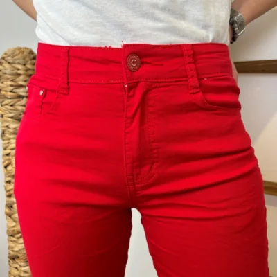 O613- Pantacourt Voggo (T36-T44) - rouge - 44