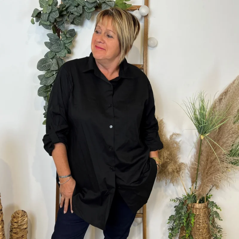 Chemise coton (T42-T50) - noir - 52