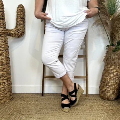 O612- Pantacourt Voggo (T42-T50) - blanc - 50