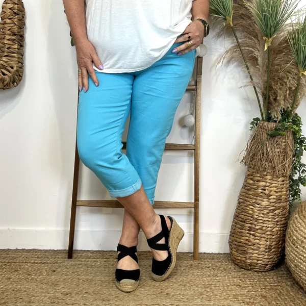 O616- Pantacourt Voggo (T42-T50) - bleu-ciel - 50