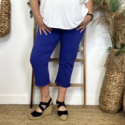 O628- Pantacourt Voggo (T42-T50) - bleu-royal - 50