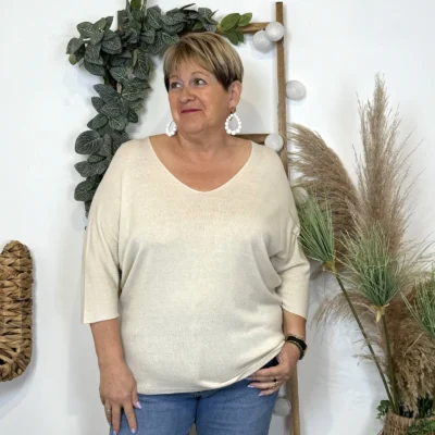 Z145.- Pull léger Emporium (Gt) - beige - taille-unique-grande-taille