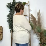 Pull femme manches chauve-souris « Jolies Formes » - beige - taille-unique-grande-taille